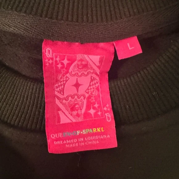 New! QUEEN OF SPARKLES Team Player Sequin & Rhinestone Football Tank - Picture 7 of 8